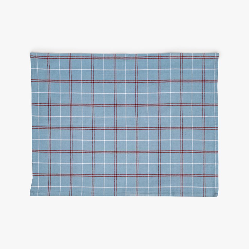 Conjunto de dois panos de Cozinha Xadrez Azul, Bordeaux e Branco CHECKS - Gato Preto