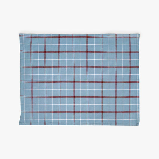 Conjunto de dois panos de Cozinha Xadrez Azul, Bordeaux e Branco CHECKS - Gato Preto