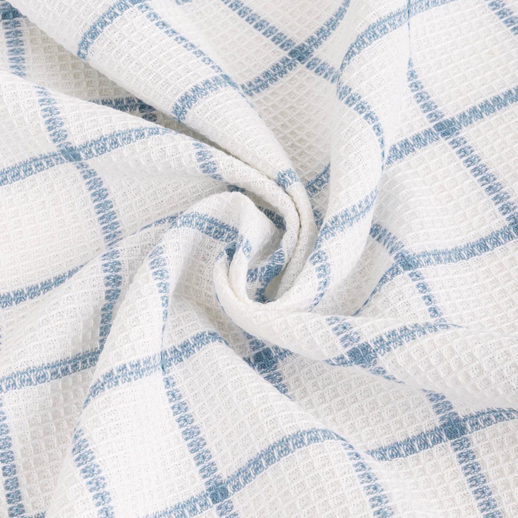 Conjunto de dois panos de Cozinha Xadrez Azul e Branco EVERYDAY - Gato Preto