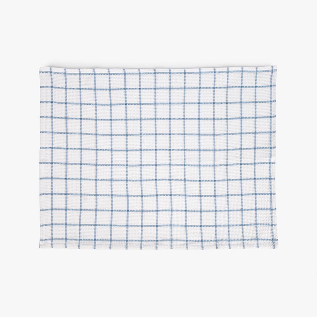 Conjunto de dois panos de Cozinha Xadrez Azul e Branco EVERYDAY - Gato Preto