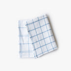 Conjunto de dois panos de Cozinha Xadrez Azul e Branco EVERYDAY - Gato Preto
