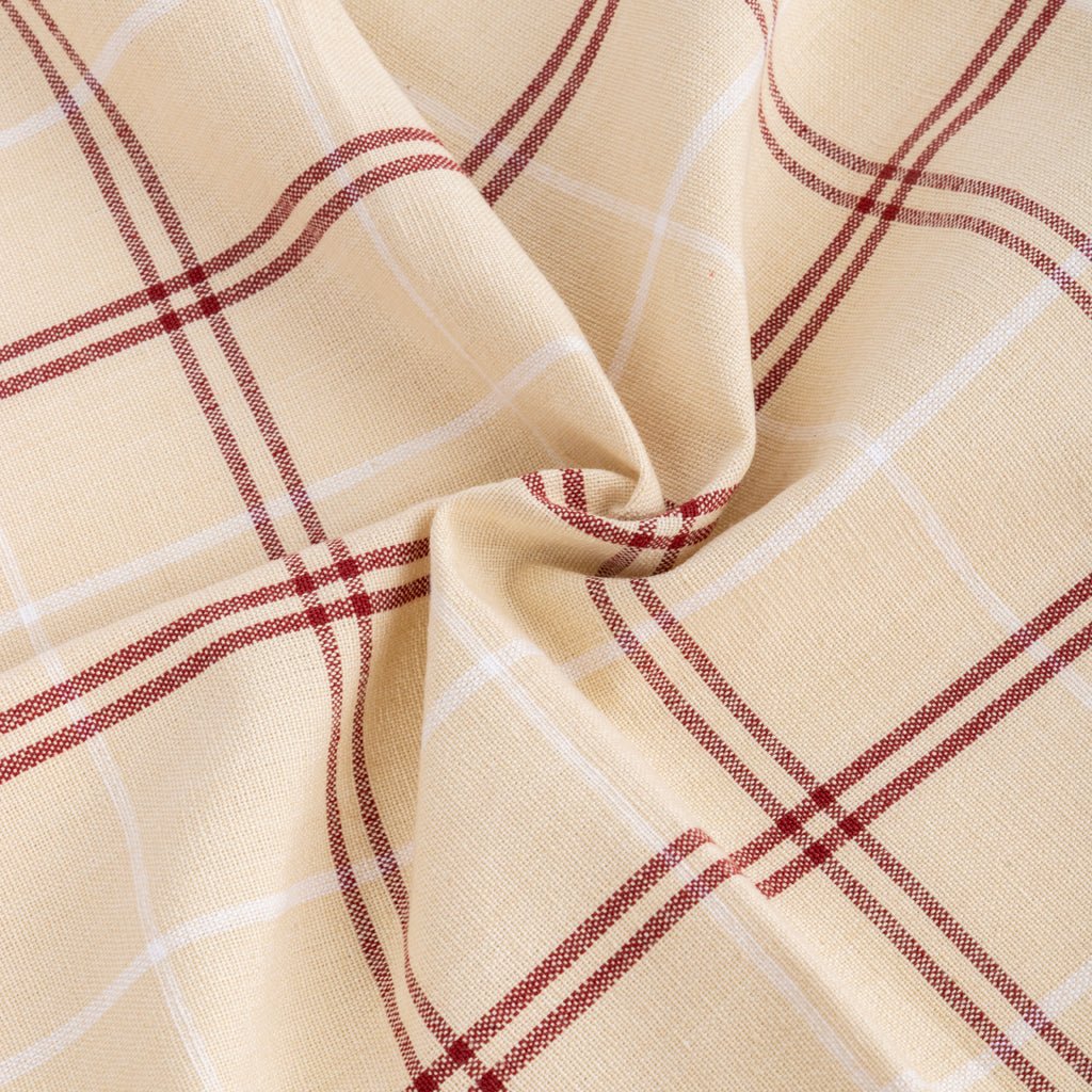 Conjunto de dois panos de Cozinha Xadrez Bege, Bordeaux e Branco CHECKS - Gato Preto