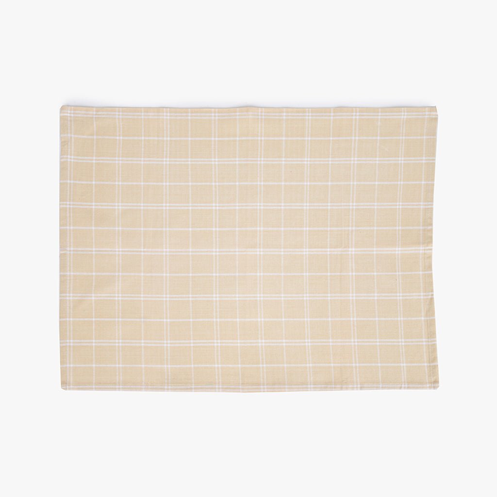 Conjunto de dois panos de Cozinha Xadrez Bege, Bordeaux e Branco CHECKS - Gato Preto