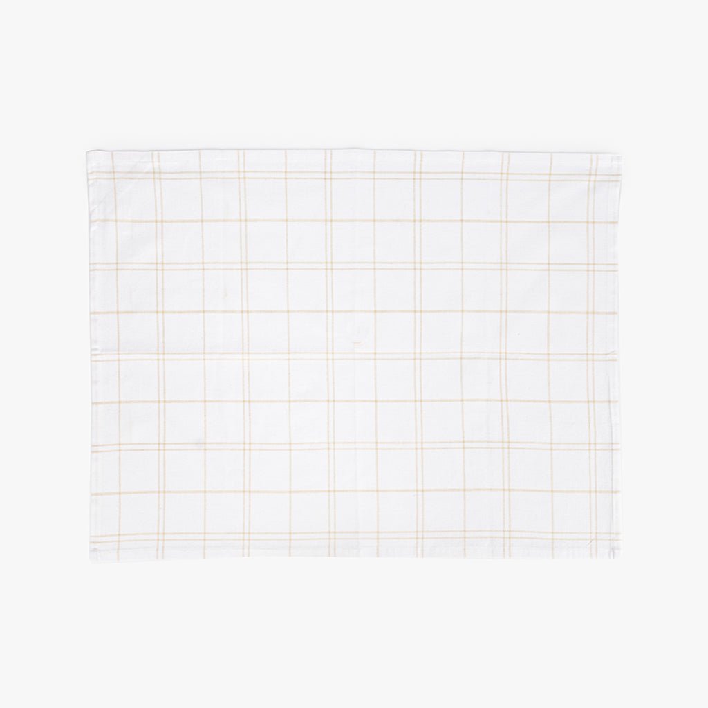 Conjunto de dois panos de Cozinha Xadrez Bege e Branco EVERYDAY - Gato Preto