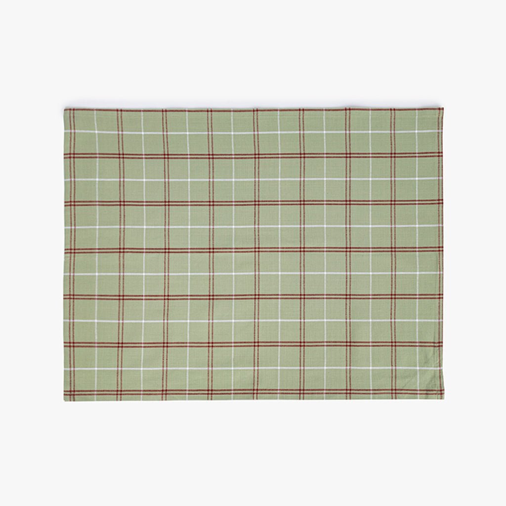 Conjunto de dois panos de Cozinha Xadrez Verde, Bordeaux e Branco CHECKS - Gato Preto