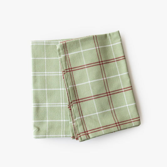 Conjunto de dois panos de Cozinha Xadrez Verde, Bordeaux e Branco CHECKS - Gato Preto