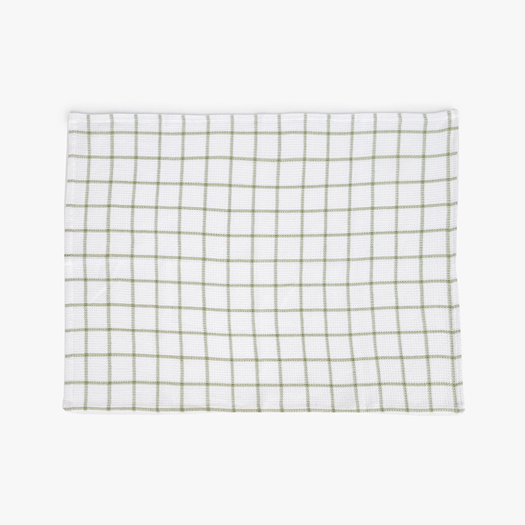 Conjunto de dois panos de Cozinha Xadrez Verde e Branco EVERYDAY - Gato Preto