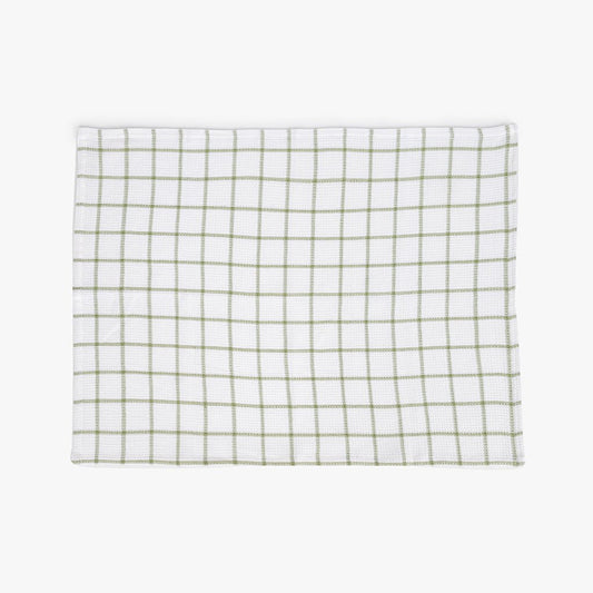 Conjunto de dois panos de Cozinha Xadrez Verde e Branco EVERYDAY - Gato Preto