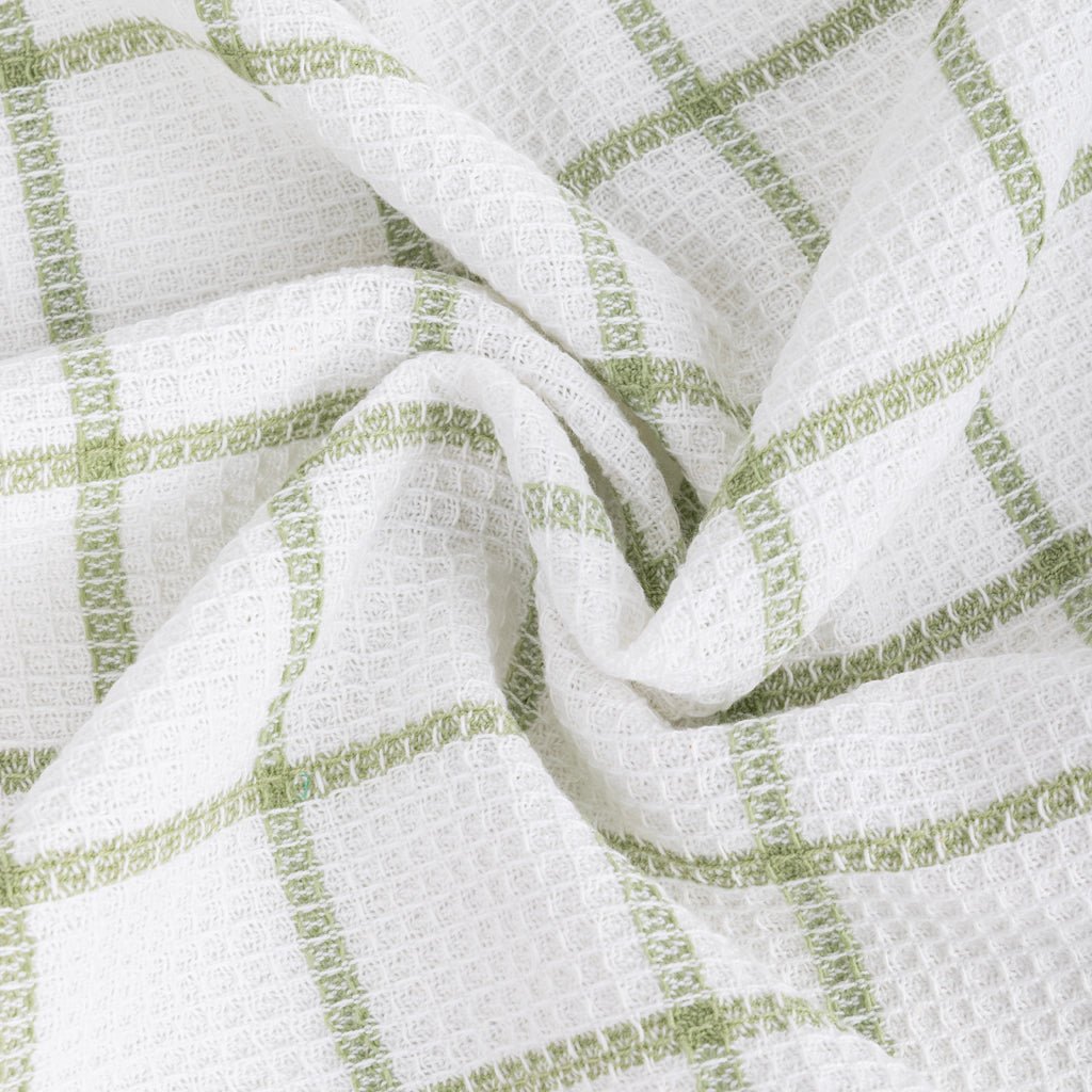 Conjunto de dois panos de Cozinha Xadrez Verde e Branco EVERYDAY - Gato Preto