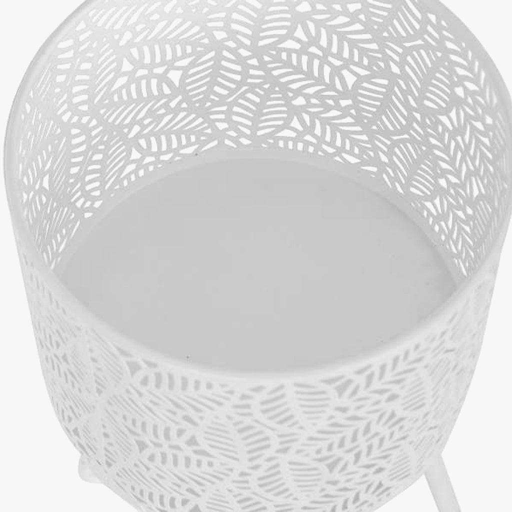 Conjunto de duas floreiras em metal branco REVIVAL - Gato Preto