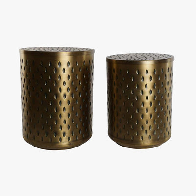 Conjunto de Duas Mesas de Apoio Trabalhadas 43x43x54 JASMIN - Gato Preto