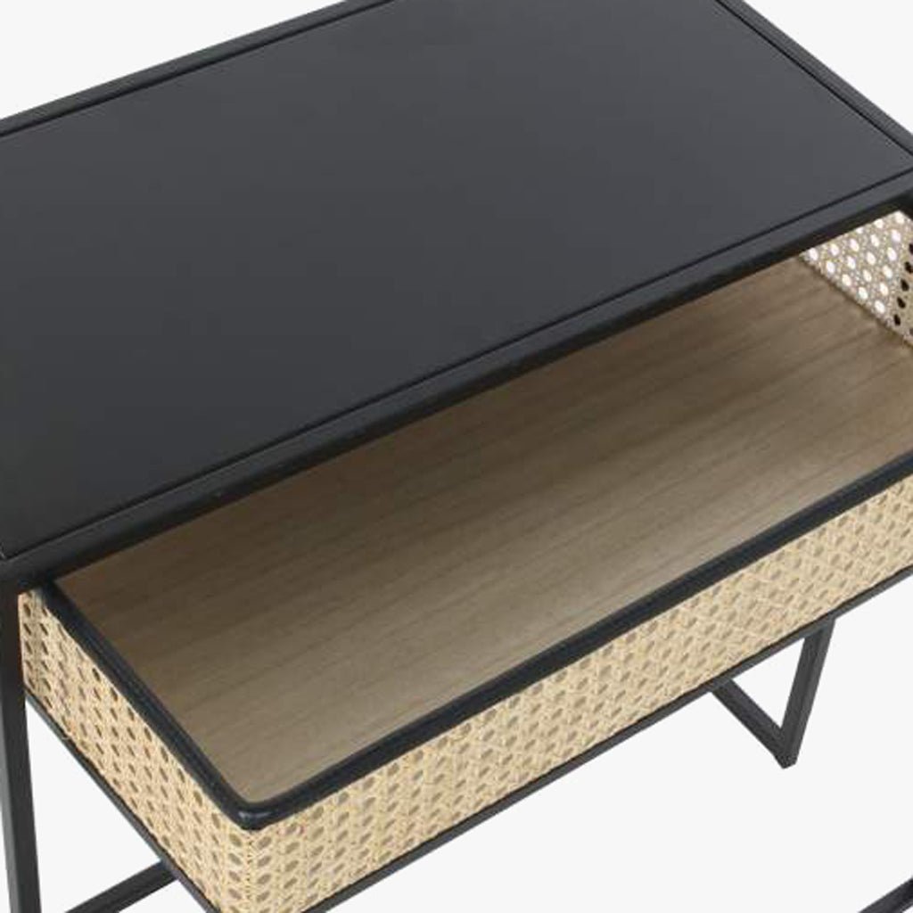 Conjunto de Duas Mesas Ferro e Ratan VEREDA - Gato Preto