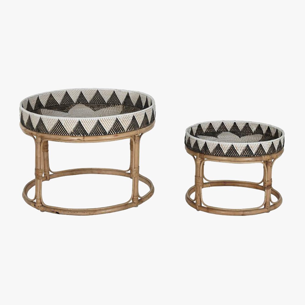 Conjunto de Duas Mesas Ratan VEREDA - Gato Preto