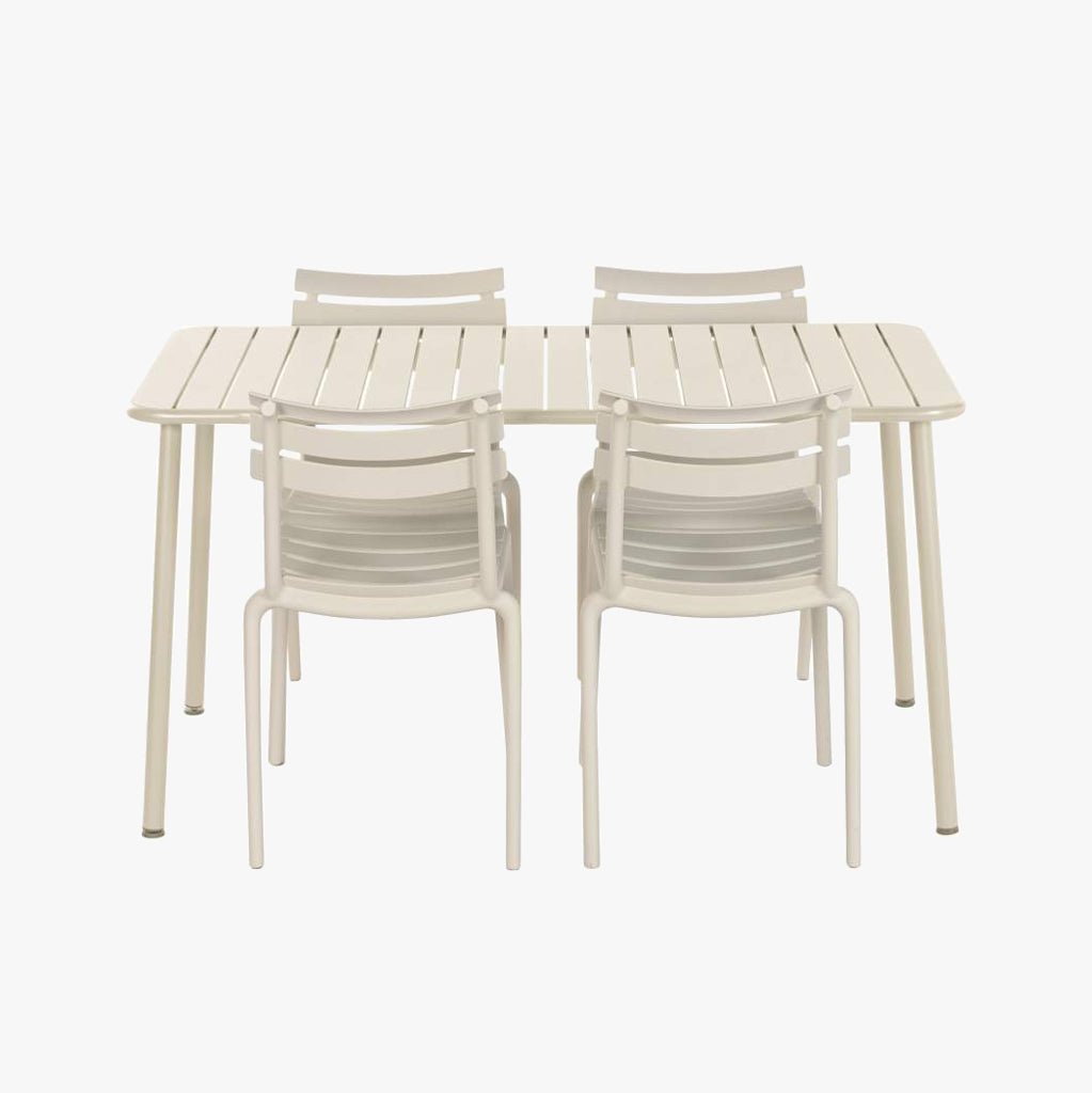 Conjunto de Mesa com 4 cadeiras Branco VITA - Gato Preto