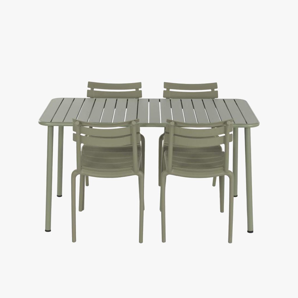 Conjunto de Mesa com 4 cadeiras Verde VITA - Gato Preto