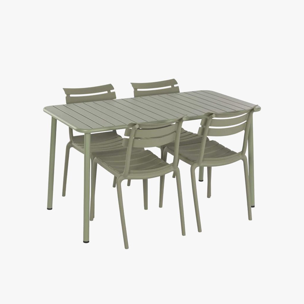 Conjunto de Mesa com 4 cadeiras Verde VITA - Gato Preto