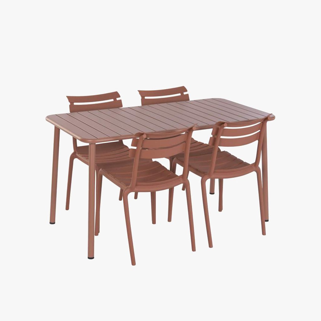 Conjunto de Mesa com 4 cadeiras Vermelho VITA - Gato Preto