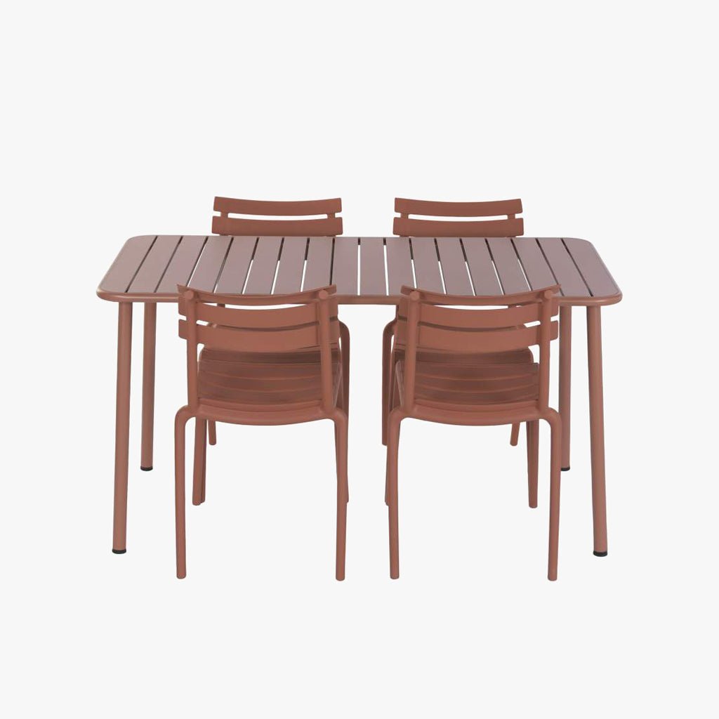 Conjunto de Mesa com 4 cadeiras Vermelho VITA - Gato Preto