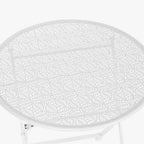 Conjunto de mesa e duas cadeiras em metal com folhas branco REVIVAL - Gato Preto