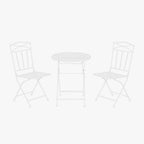 Conjunto de mesa e duas cadeiras em metal com folhas branco REVIVAL - Gato Preto