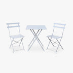 Conjunto Mesa e 2 Cadeiras Metal Branco Exterior - Gato Preto