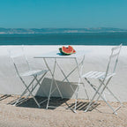 Conjunto Mesa e 2 Cadeiras Metal Branco Exterior - Gato Preto