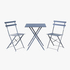 Conjunto Mesa e 2 Cadeiras Metal Cinza Exterior - Gato Preto