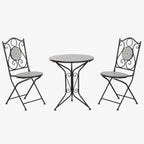 Conjunto de Mesa e Duas Cadeiras Mosaico Flores BLOSSOM - Gato Preto