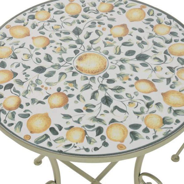 Conjunto de Mesa e Duas Cadeiras Mosaico Limões BLOSSOM - Gato Preto