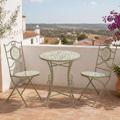 Conjunto de Mesa e Duas Cadeiras Mosaico Limões BLOSSOM - Gato Preto