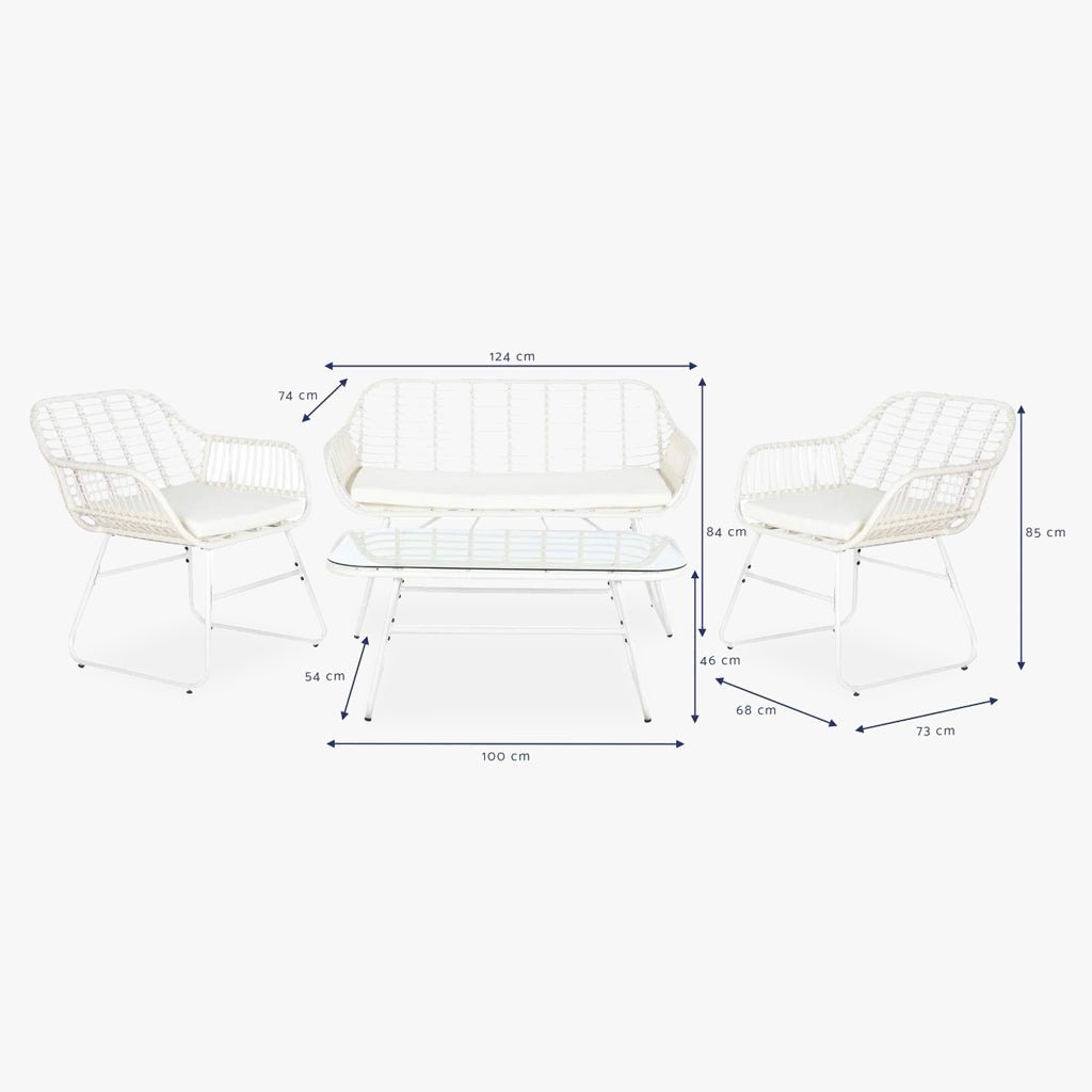 Conjunto de Sofá de Exterior 4 Peças | Coleção BLANC - Gato Preto