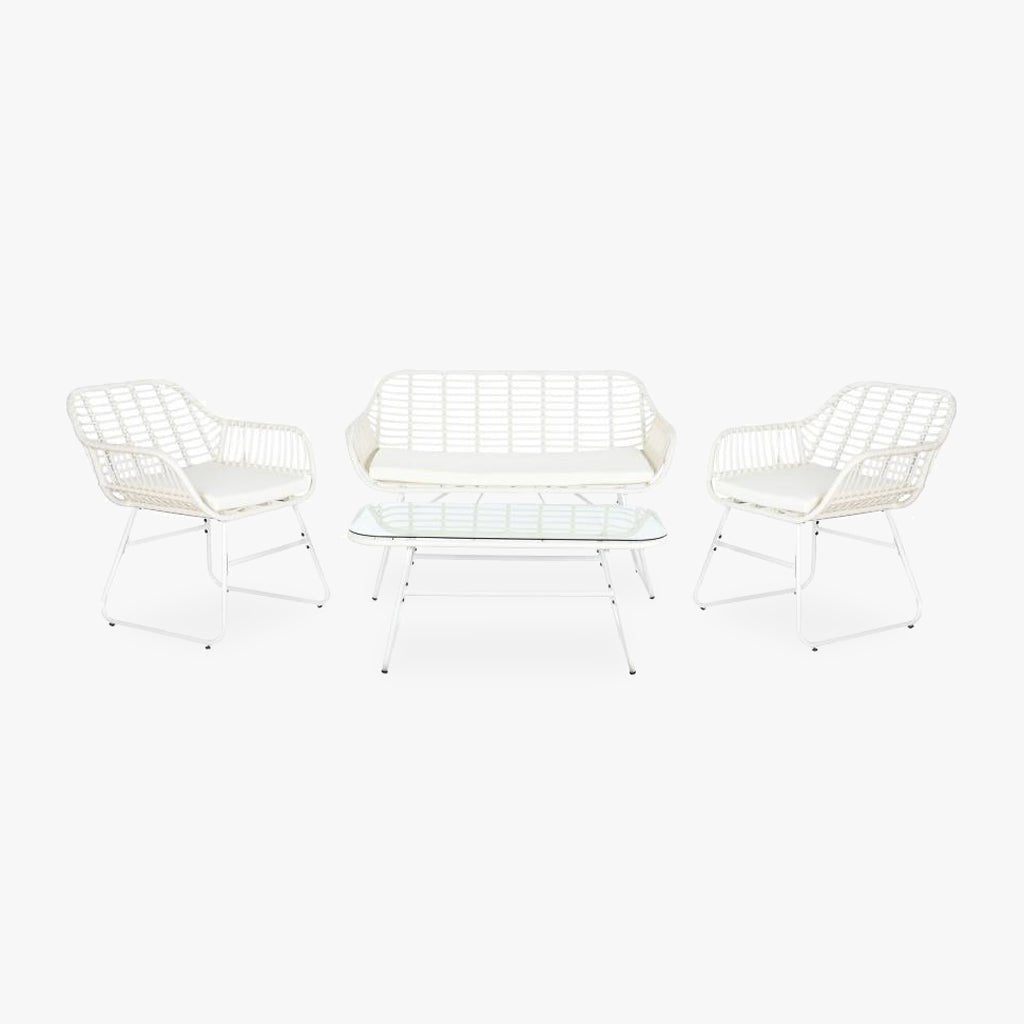 Conjunto de Sofá de Exterior 4 Peças | Coleção BLANC - Gato Preto