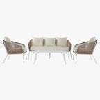 Conjunto de Sofá de Exterior 4 Peças SIESTA | 152×72×70 cm - Gato Preto