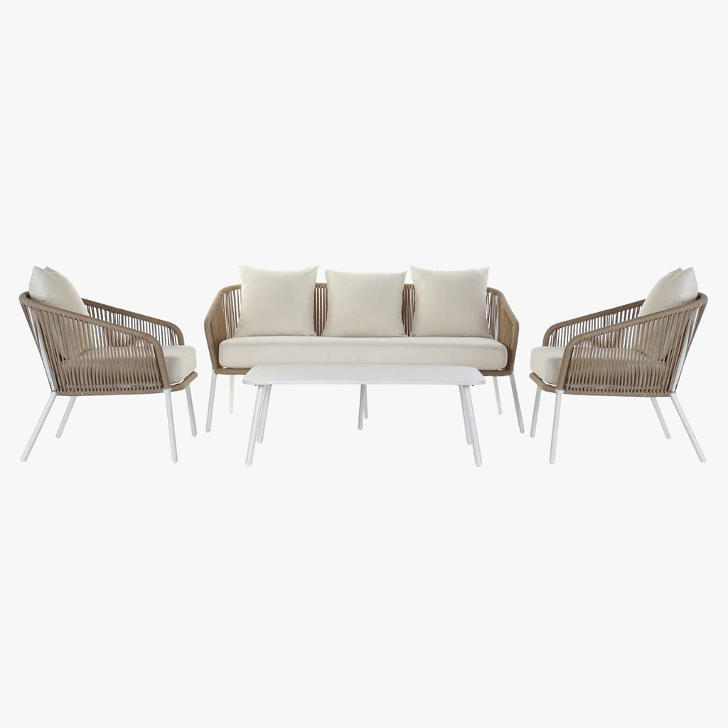 Conjunto de Sofá de Exterior 4 Peças SIESTA | 152×72×70 cm - Gato Preto