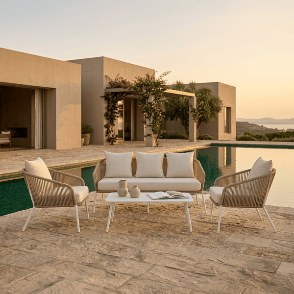 Conjunto de Sofá de Exterior 4 Peças SIESTA | 152×72×70 cm - Gato Preto