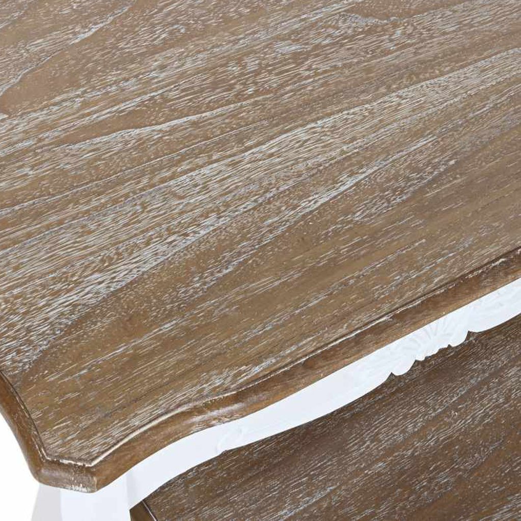 Conjunto de Três Mesas de Apoio Brancas 60X40X61 VERSAILLES - Gato Preto