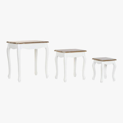 Conjunto de Três Mesas de Apoio Brancas 60X40X61 VERSAILLES - Gato Preto