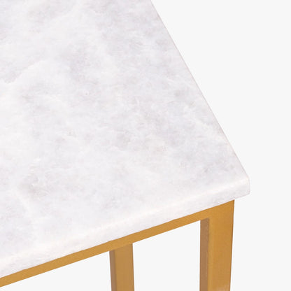 Conjunto de Três Mesas de Apoio com Tampos de Mármore 62x62x40,50 AGRA - Gato Preto