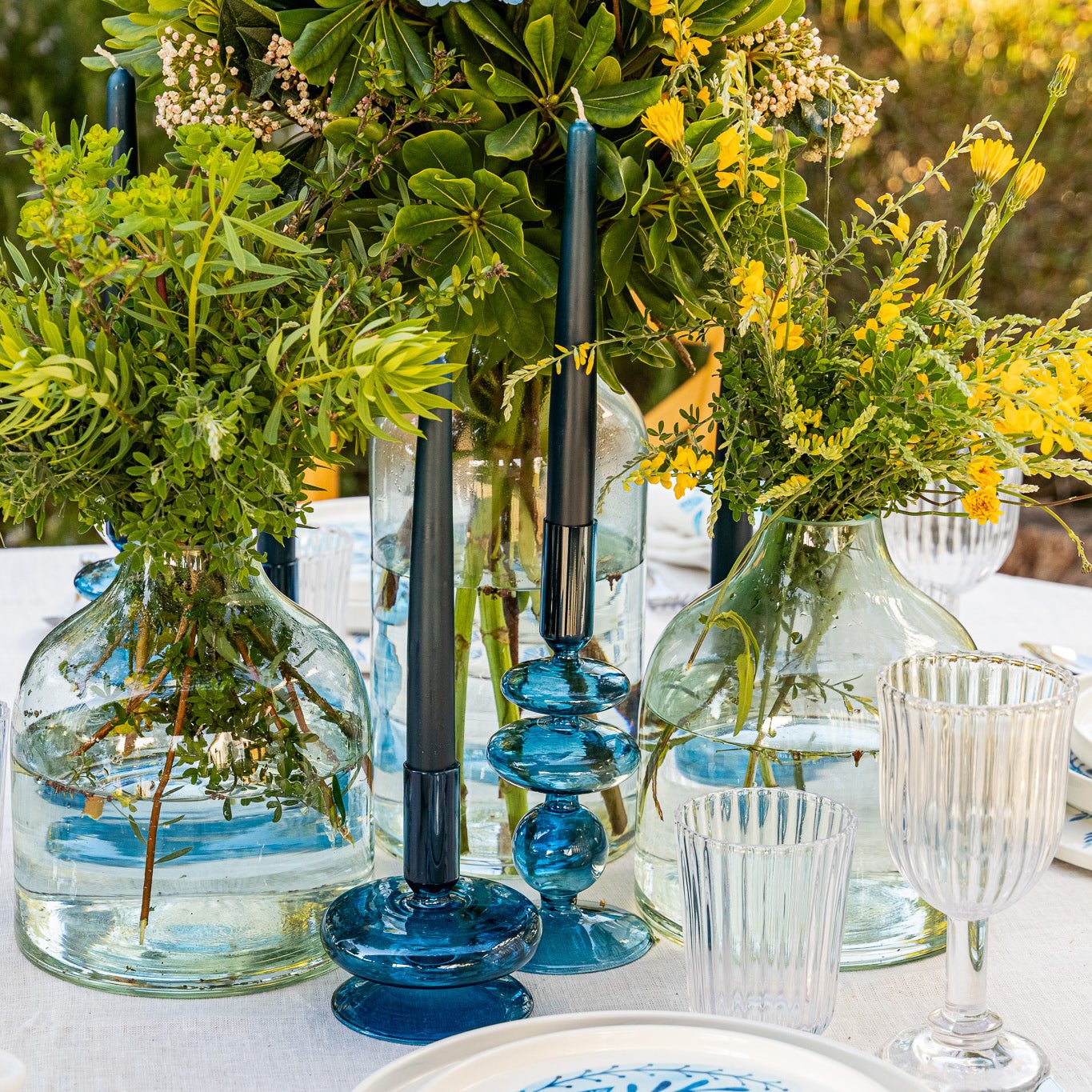 Conjunto de Velas Castiçal Azul Escuro NOX - Gato Preto