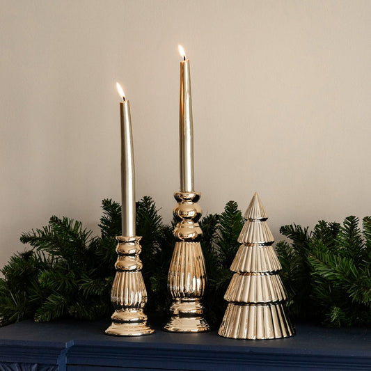 Conjunto de Velas Castiçal Dourada NOX - Gato Preto