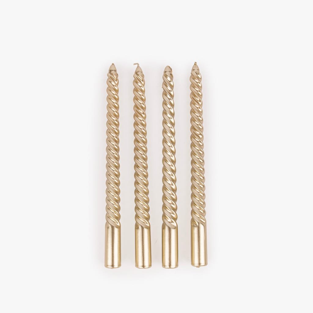 Conjunto de Velas Castiçal Espiral Dourado MARSHMALLOW - Gato Preto