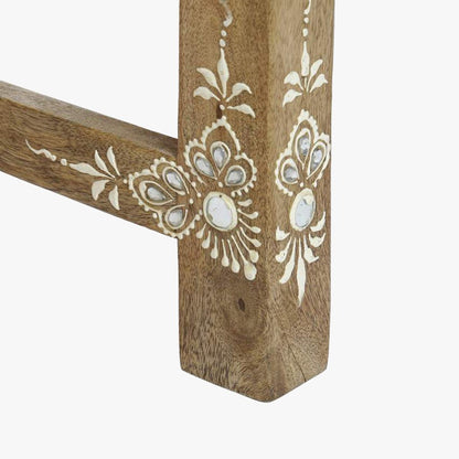 Conjunto Duas Mesas de Apoio Madeira Maciça Motivo Oriental Colorido JASMIN - Gato Preto