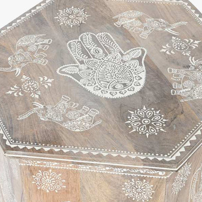 Conjunto Duas Mesas de Apoio Orientais Madeira Maciça JASMIN - Gato Preto