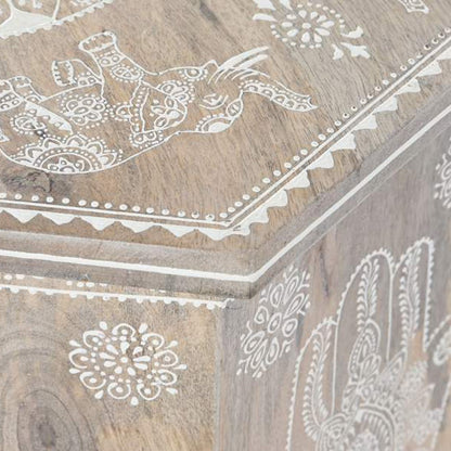 Conjunto Duas Mesas de Apoio Orientais Madeira Maciça JASMIN - Gato Preto