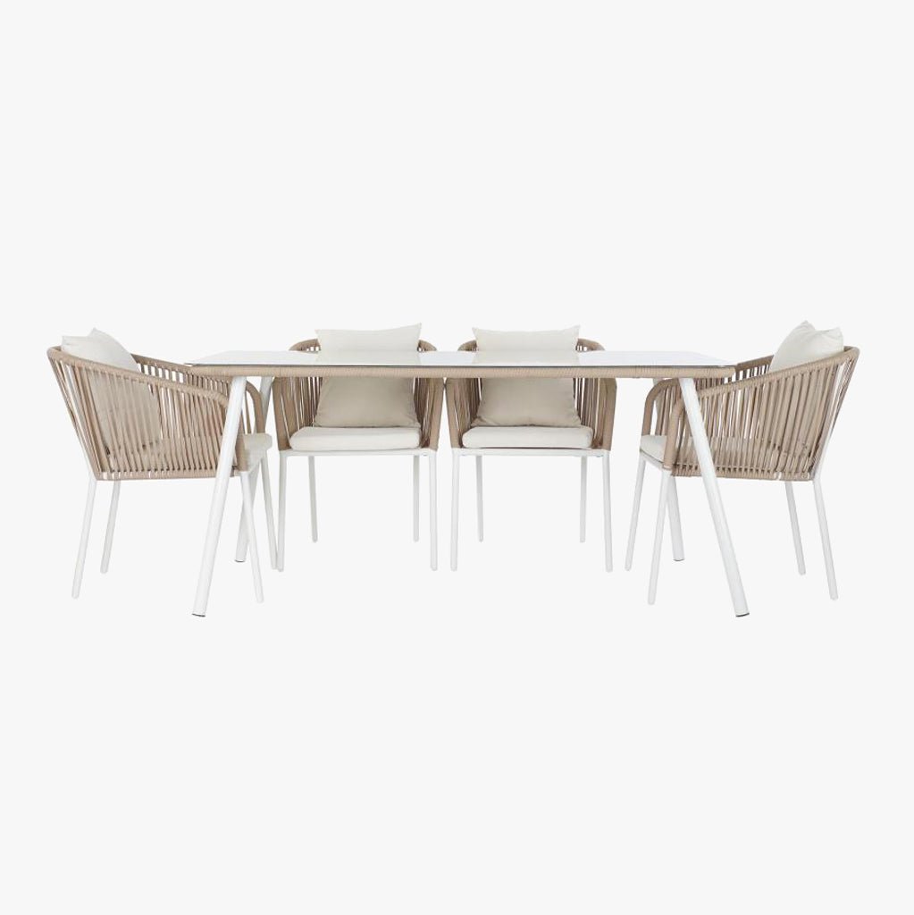 Conjunto Mesa e 6 Cadeiras de Exterior SIESTA | 160×90×75 cm - Gato Preto