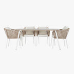 Conjunto Mesa e 6 Cadeiras de Exterior SIESTA | 160×90×75 cm - Gato Preto
