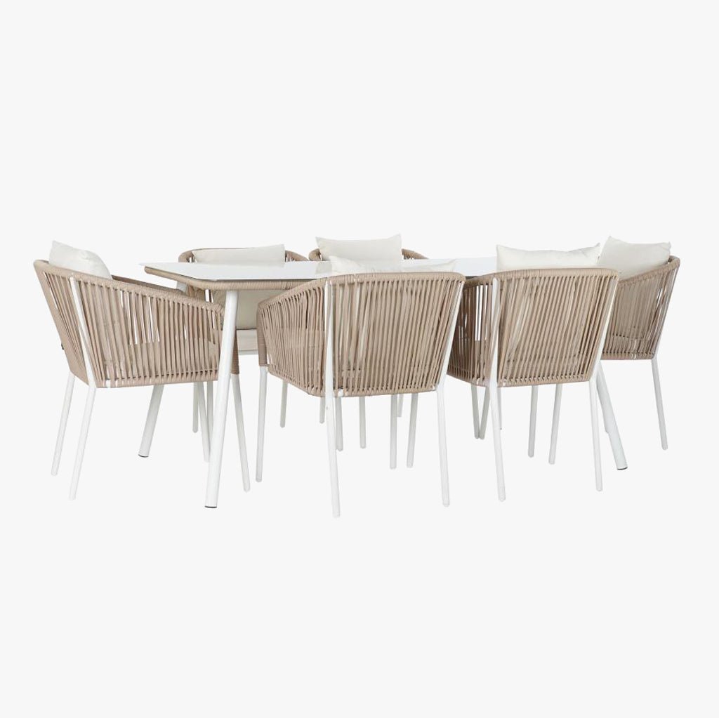 Conjunto Mesa e 6 Cadeiras de Exterior SIESTA | 160×90×75 cm - Gato Preto