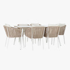 Conjunto Mesa e 6 Cadeiras de Exterior SIESTA | 160×90×75 cm - Gato Preto