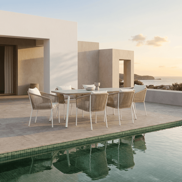 Conjunto Mesa e 6 Cadeiras de Exterior SIESTA | 160×90×75 cm - Gato Preto