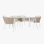 Conjunto Mesa e 6 Cadeiras de Exterior SIESTA | 160×90×75 cm - Gato Preto